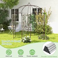 Großhandel Metall-Gartenbogen Robuster Eisen-Rankbogen für Kletterpflanzen Gartenpflanzenstütze für Draußen mit Bodenanker