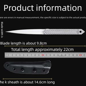 Navaja Táctica de Supervivencia, Hoja de Acero Inoxidable, Mango de Acero Inoxidable, Hoja con Punta de Lanza, Grosor de 7.5 mm, 1 Año de Garantía - Product Image 6