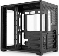 ATX Gaming PC Case Cube Desktop Computer Double Tempered Glass Panel Cabinet Pc case with ARGB Mid Tower Supports 7 Fan Coolers