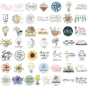 50 Jésus <span class=keywords><strong>Bible</strong></span> <span class=keywords><strong>Proverbes</strong></span> Inspirants Anglais PVC Autocollants Écologique Guitare Notes Bagages DIY Stickers pour Ordinateur Portable - Product Image 5