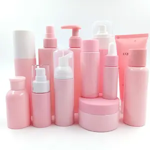 批发便携式塑料旅行瓶护肤套装瓶豪华化妆品乳液瓶和化妆品罐