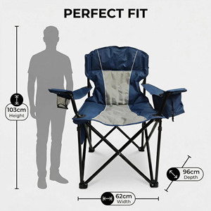 Chaise de <span class=keywords><strong>camping</strong></span> pliable portable ultra-légère personnalisée pour la pêche en plein air, la plage, avec sac isotherme, porte-gobelet et ouvre-bouteille - Product Image 2