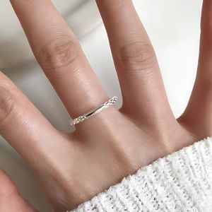 S925 Sterling Silver Geometric <b>Ring</b> <b>Open</b> Band For Women Everyday Wear - Product Image 2