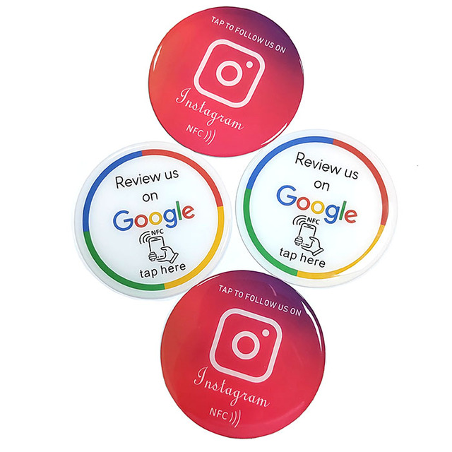 Customized High Quality Pvc and Acrylic Google Nfc Epoxy Round Plate Menu Plate Square Plate Google Review Stand Display