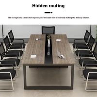 Table de réunion moderne en bois et métal, poste de travail en MDF, table de conférence pour petits bureaux, écoles, négociations