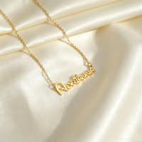 Collier personnalisé pour femme avec logo prénom, pendentif barre en argent S925 plaqué rhodium, lettre initiale privée, idéal pour les fêtes
