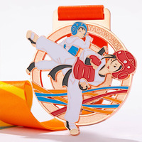 Médailles en ruban en gros à prix abordable, gravées sur mesure, plaquées or, souvenirs en métal, récompenses sportives, médailles et trophées de Taekwondo