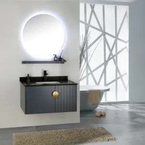 Armario de baño de estilo escandinavo, lavabo de lujo, personalizado