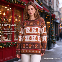 Pull de Noël pour femme avec imprimé bonbons et cannes à sucre pour les fêtes d'hiver et le quotidien
