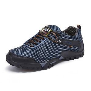 2022 Wholesale OEM outdoor sport lace up anti slip leather hiking climbing trekking men boots ankle men shoes