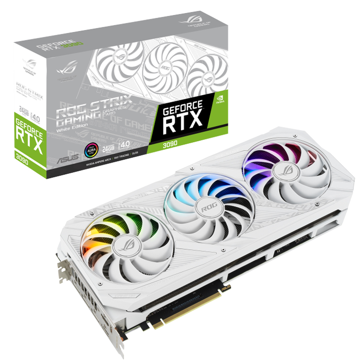 中古ASUS ROG STRIX RTX3090 24G WHITE GDDR6Xグラフィックスカード384
