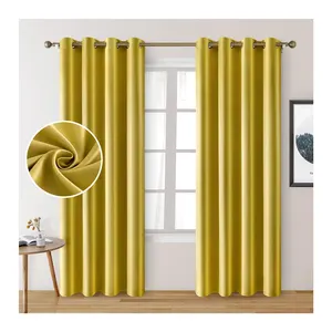 JA Wholesale High Shading arab Blackout Curtain in stock Solid Polyester Window Curtain design for living room for bedroom