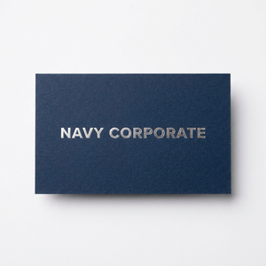 Tarjetas de Agradecimiento Minimalistas Personalizadas en Azul Marino con Estampado Metálico Plateado |   Tarjetas de Felicitación Empresariales de Alta Gama al por Mayor - Product Image 2