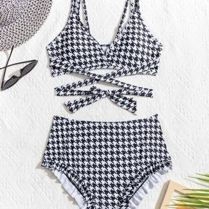 Maillot de bain de luxe blanc grande taille pour femme avec imprimé floral et soutien-gorge push-up, paréo pour jeune femme en promotion - Product Image 6