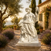 Statue de Musée en Marbre Blanc Néo-Classique Sur Mesure - Sculpture Finie à la Main de Qualité Supérieure pour Projets Haut de Gamme