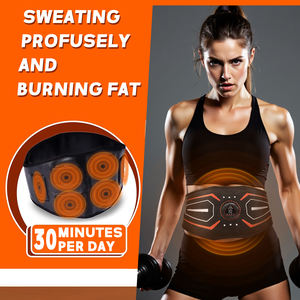 เข็มขัดพลาสติกกระตุ้นการออกกำลังกายที่บ้านพร้อมเครื่องกายภาพบำบัดอินฟราเรดจับเวลา2ชั่วโมงสำหรับผู้ชายผู้หญิงเอวนวดกระชับหน้าท้องสีส้ม - Product Image 5