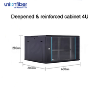 Armoire réseau murale personnalisée de 19 pouces 4U, armoire IT intérieure 2U 6U 9U, rack de serveur pour salle de centre de données