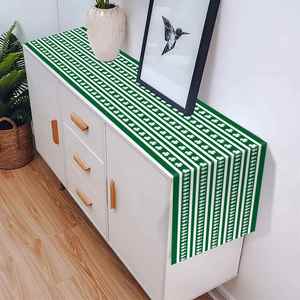 <b>Green</b> Printed Four-Leaf Clover Shamrock St. Patrick's Day Woven Table <b>Runner</b> Home Use Dining Table Accessory Seasonal Kitchen - Product Image 4