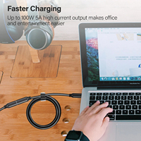 Adaptor USB 3.2 Tipe-C Berlapis Emas Jantan Betina 20Gbps Kabel Ekstensi 4K Selubung PVC Komputer Kamera Hard Disk Pengisian Cepat 5A