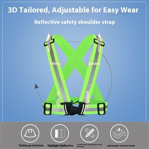 Ansi Class 3เสื้อกั๊กสะท้อนแสงปรับได้กันน้ำออกแบบโลโก้ได้ตามต้องการสำหรับวิ่งขี่จักรยานกลางคืนเดิน - Product Image 3