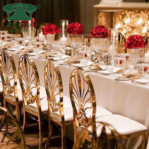 Modern Restaurant Upholstered Cushion Gold Metal Wedding Event <b>Chairs</b> - Product Image 5