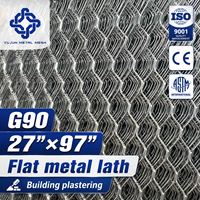 Astm Standard 1.75 2.5 Maille à lattes en métal déployé de 3,4 lb pour la construction de murs et de plafonds en plâtre