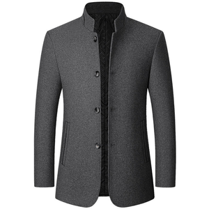 Winter mode Einfache Herren Woll jacke Herren kragen Herren mittleren Alters Vater beladene Woll jacke - Product Image 2