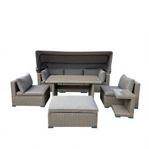 Made in Vietnam Modern Comfortable <b>Rattan</b> <b>Sofa</b> Set with Canopy Cushions for Garden Furniture Courtyard Leisure Patio Deck - Product Image 1