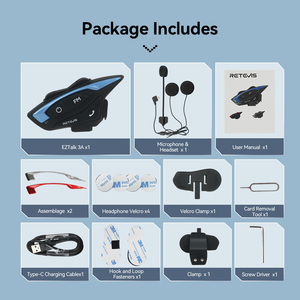 Casco de reducción de ruido inteligente CVC DSP inalámbrico a prueba de agua IP65 casco de motocicleta BT Walkie Talkie Retevis EZTalk 3A - Product Image 6