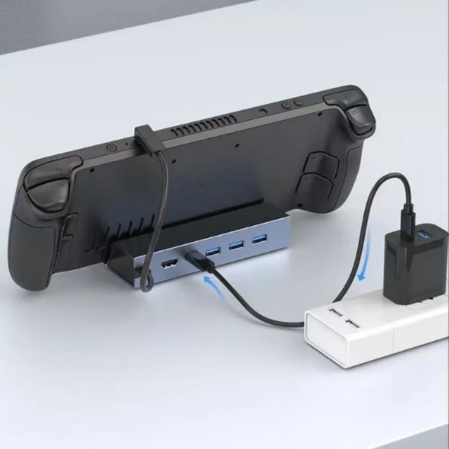 Jumon USB-C Charging Stand Docking Station Steam Deck 4K 60Hz 1000Mbps LAN Adapter Gigabit Network Card USB3.0 Protection PD100W