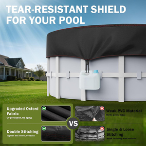 Couverture de piscine solaire ronde noire de 8 pieds OEM ODM avec système de serrage à <span class=keywords><strong>cliquet</strong></span> pour protection de réservoir et piscine - Product Image 5