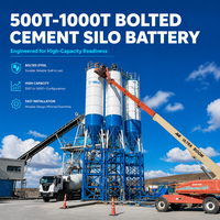 Silo à ciment boulonné de grande capacité 600T 1000T, réservoir de stockage de poudre en vrac pour centrale à béton prêt à l'emploi