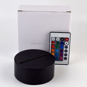 <span class=keywords><strong>LED</strong></span> 3D luce notturna Base nera bianca ABS lampada rotonda Base 7 cambio <span class=keywords><strong>colore</strong></span> per tavola acrilica <span class=keywords><strong>con</strong></span> <span class=keywords><strong>telecomando</strong></span> - Product Image 2