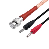 Cable Coaxial de Alta Tensión SHV 5000V con Conector Tipo Banana RG142 de 50 Ohmios, Doble Trenzado con Blindaje de Cobre, DC-6GHz, Plateado
