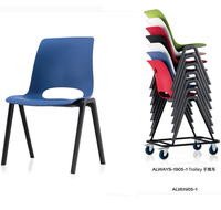 Chaise d'attente connectable en plastique Chaise empilable de loisirs de formation en plein air Bibliothèque Mobilier de bureau moderne