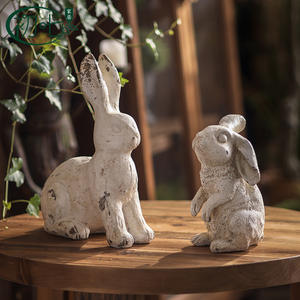 Vintage Rabbit Decorative <b>Ornaments</b> 4Pcs Resin Rustic Style For Living Room <b>Easter</b> Decoration - Product Image 4