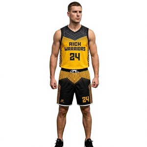 Ensemble de maillots de basket-ball RICH WARRIORS pour hommes, col en V, sans manches, imprimé par sublimation, uniformes sportifs à séchage rapide, pour adultes, toutes saisons - Product Image 1