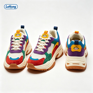 Sneakers Dad Personalizzate con Texture in Pizzo Effetto Crack e Color Block, Logo del Marchio Privato, Suola Spessa Curva con Plateau, Punta Moderata, Unisex, Stile Retrò - Product Image 5