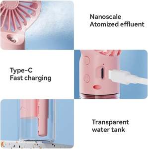 Outdoor Summer Mini Misting Water Bottle <b>Fan</b> 4 Speeds Air Cooling <b>Fan</b> Rechargeable Handheld Water Mist <b>Fan</b> - Product Image 6