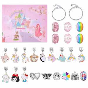 Conjunto de Pulseras de Acero Inoxidable con Cuentas para Mujer, Personalizadas con Iniciales, Caja Sorpresa Navideña, Juguetes para Hacer Joyería - Product Image 5