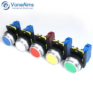 VaneAims Momentary push button LA36M-10 Power self-locking switch 30mm Red Green Blue LA36M-10T