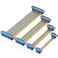 Cable plano crimpado personalizado sin soldadura, con conectores macho y hembra para puertos serie DB9, DB15, DB25, DB37