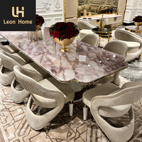 Promotion Exlusive Nouvelle Collection Ensemble Table à Manger de Luxe Dessus Marbre Design Européen Moderne 6-8 Places