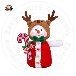 عنصر عيد الميلاد من Zaves 9 "صغير أحمر أخضر سانتا رجل ثلج مع دب أسود وقبعة قرن الوعل قبعة للطفل مستلزمات الشتاء والديكور المنزلي - Product Image 4