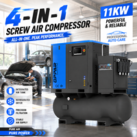 Compresseur d'air professionnel 4 en 1 11kw 15hp Compresseur d'air intégré avec sécheur d'air pour machine à souffler des bouteilles