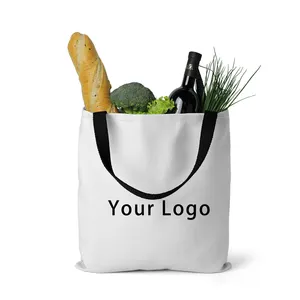 Canvas Shopping Tote Bag Durable Cotton Bags For Everyday Use And Shopping Durable Canvas Bags With Logo