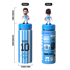 ZREGGUR Vaso Térmico Personalizable al por Mayor <span class=keywords><strong>de</strong></span> Acero Inoxidable <span class=keywords><strong>de</strong></span> 18oz, Botella Deportiva Aislada al Vacío a Prueba <span class=keywords><strong>de</strong></span> Fugas, Regalo para Fanáticos del Fútbol, <span class=keywords><strong>Messi</strong></span> - Product Image 2