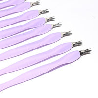 Outil professionnel pour les ongles poussoir à cuticules fourche à ongles enlever la peau morte poussoir à cuticule des ongles avec poignée en plastique
