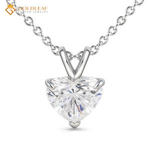 Collar Clásico Goldleaf Love con Corte de Corazón Personalizado, Diamantes de Laboratorio de 1.09 CT, Color D, Claridad VS1, Certificado IGI, Cadena de Oro de 14K - Product Image 1