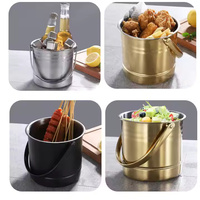 Seau à glace en acier inoxydable au design moderne, seau à champagne portable pour refroidir la bière, idéal pour les bars, les KTV et les fêtes